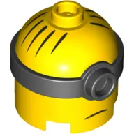 Minifig Head Special, Minion, Medium, 1-Eyed Goggles, Closed Mouth, Sad print