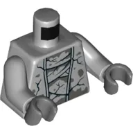 Torso Statue with Cracks, Layers, and Stains Print, Light Bluish Gray Arms, Dark Bluish Gray Hands