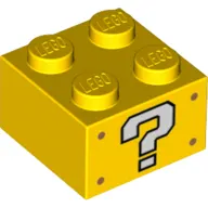 Brick 2 x 2 with White Question Mark Print