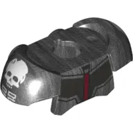 Minifig Neckwear Armor Shoulder Pads with Skull and '99' Print