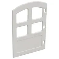 Duplo Door 1 x 4 x 4 with Four Panes, Same Size and Curved Top