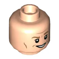 Minifig Head Professor Gilderoy Lockhart, Brown Eyebrows, Cheek Lines, Smirk / Sweat Print