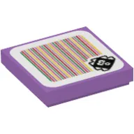 Tile 2 x 2 with Urchin and Barcode Print (Sticker)