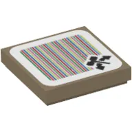Tile 2 x 2 with Hammer, Two Arrows, and Barcode Print (Sticker)