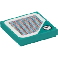 Tile 2 x 2 with Clock in Straight Border and Barcode Print (Sticker)