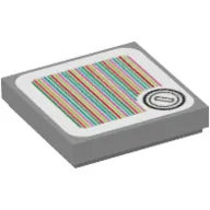 Tile 2 x 2 with Coin and Barcode Print (Sticker)