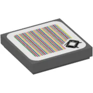 Tile 2 x 2 with TV and Barcode Print (Sticker)
