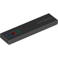 Tile 1 x 4 with Blue, Red, and Green Squares, and 'CHANNEL' Print