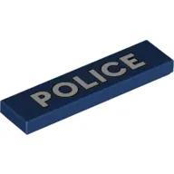 Tile 1 x 4 with White 'POLICE' Print