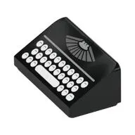 Brick Sloped 30° 1 x 2 x 2/3 with Typewriter Print