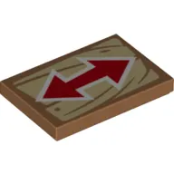 Tile 2 x 3 with Double Ended Arrow on Wooden Background Print