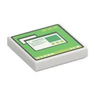Tile 2 x 2 with Computer Monitor, Green Screen, Lime Buttons print