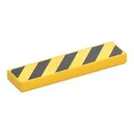 Tile 1 x 4 with Black Diagonal Stripes Print