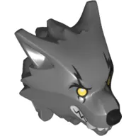 Minifig Head Special, Werewolf Drummer with Yellow Eyes Print