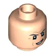Minifig Head Belloq, Dark Bluish grey Eyebrows, Wrinkles, Smirk print