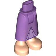 Minidoll Hips and Skirt with Ankles with Medium Lavender Skirt, Lavender Trim