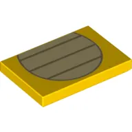Tile 2 x 3 with Tan Stripes in Oval Print (Koopa Stomach)