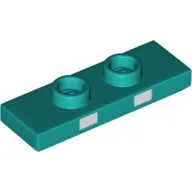 Plate Special 1 x 3 with 2 Studs with Groove and Inside Stud Holder (Jumper) with 2 White Squares on Side Print
