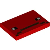 Tile 2 x 3 with Pixelated Eyes and Mouth print