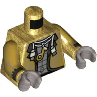 Torso Jacket, USB Cable, Necklace with Music Note Print, Pearl Gold Arms with Cuffs and Circuitry Print, Flat Silver Hands