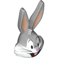 Minifig Head Special with Open Mouth, Pink Ears (Bugs Bunny)