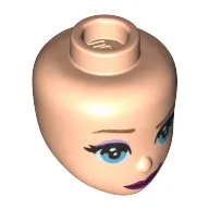 Minidoll Head Blue Eyes, Lavender Eye Shadow, Dark Purple Lips print