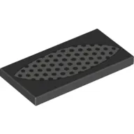 Tile 2 x 4 with Silver Grid print