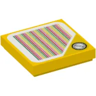 Tile 2 x 2 with Coin on Yellow Triangle and Barcode Print (Sticker)