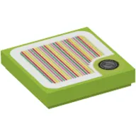 Tile 2 x 2 with Coin with Curved Lime Background and Barcode Print (Sticker)