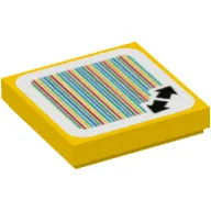 Tile 2 x 2 with Two Arrows and Barcode Print (Sticker)