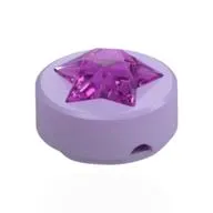 Tile Round 1 x 1 with Molded Trans-Bright Pink Star