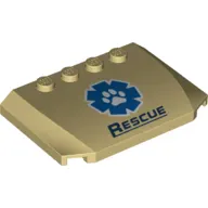 Brick Wedged, Curved Triple 4 x 6 x 2/3 with 4 Studs and 'RESCUE' and Vet Logo with Paw Print