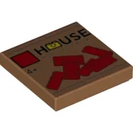 Tile 2 x 2 with The Lego House Logo and Red Bricks Print