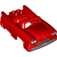Duplo Car Body 6 x 10 x 3 Convertible with 4 Studs, Grille and Headlights Print