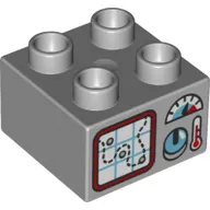 Duplo Brick 2 x 2 with Gauge, Dial, Screen, Controls Print