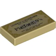 Tile 1 x 2 with Train Ticket, 'Platform 9 3/4' Print