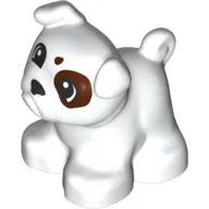 Duplo Animal Dog, Pug with Dark Brown Spots, Black Nose Print