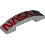 Brick Curved 4 x 1 Double with No Studs and Red 'NASA', Black ESA symbol print