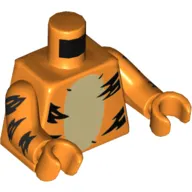 Torso Tiger Stripes, Tan Belly Print, Orange Arms and Hands