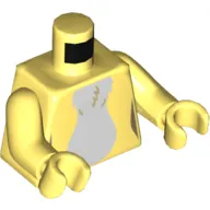 Torso White Fur Print, Bright Light Yellow Arms and Hands