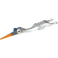 Animal Body Part, Dinosaur Torso and Head, Quetzalcoatlus with Orange Beak, Dark Bluish Gray Head print