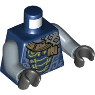 Torso Armor, Dark Blue Snake Scale Chestplate, Dark Tan Sash, Shoulder Armor Print, Sand Blue Arms, Black Hands