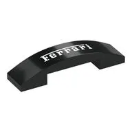 Brick Curved 4 x 1 Double with No Studs with White 'Ferrari' print
