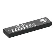 Tile 1 x 4 with White Ferrari Horse, Code print