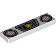 Tile 1 x 4 with Headlights, Grille, and Flowers Print