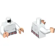 Torso with Dark Red Checkered Shirt Top Print, White Arms, Yellow Hands