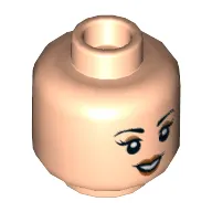 Minifig Head Elaine Benes, Eyelashes, Nougat Lips, Smile Print