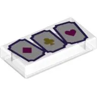 Tile 1 x 2 with 3 Playing Card print