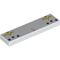 Tile 1 x 4 with Gold Decorations, Dark Purple Dots print