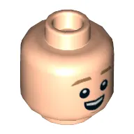Minifig Head Colin Creevey, Nougat Eyebrows and Chin Dimples, Smile / Worried Print